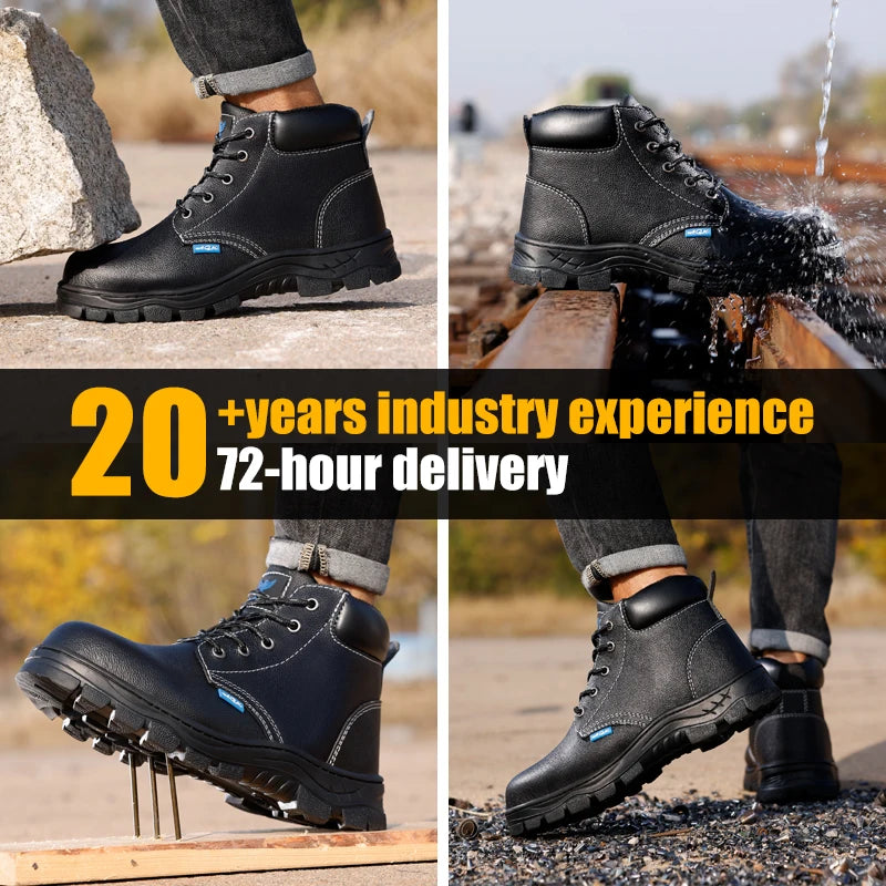 Heat-resistant Safety Boot Shoes High Cut Steel Toe Anti-smash Breathable