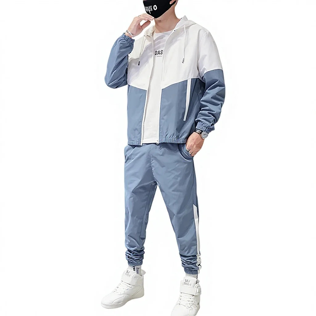 Fashion Sports Wear Men  Spring Autumn 2 Piece Zip up Tracksuit Jogger Oversize Street Active Wear Casual Gym Jacket  Sets
