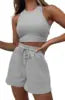 Women Sets Fashion Two Piece Satin Sets Ladies Summer  Vest and Shorts Pans Women's Casual Clothings