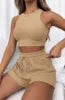 Women Sets Fashion Two Piece Satin Sets Ladies Summer  Vest and Shorts Pans Women's Casual Clothings