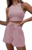 Women Sets Fashion Two Piece Satin Sets Ladies Summer  Vest and Shorts Pans Women's Casual Clothings