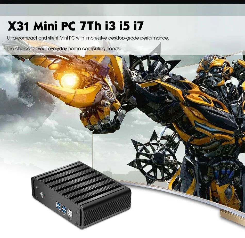 XCY Fanless Mini PC Intel Core I3 I5 I7 DDR3 RAM Single RJ45 LAN Ethernet USB2.0 USB3.0 Win10 Linux Micro Computer