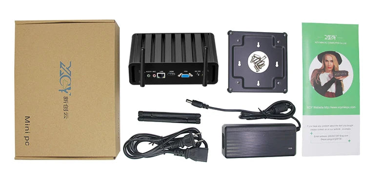 XCY Fanless Mini PC Intel Core I3 I5 I7 DDR3 RAM Single RJ45 LAN Ethernet USB2.0 USB3.0 Win10 Linux Micro Computer