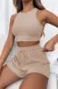 Women Sets Fashion Two Piece Satin Sets Ladies Summer  Vest and Shorts Pans Women's Casual Clothings