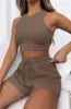 Women Sets Fashion Two Piece Satin Sets Ladies Summer  Vest and Shorts Pans Women's Casual Clothings