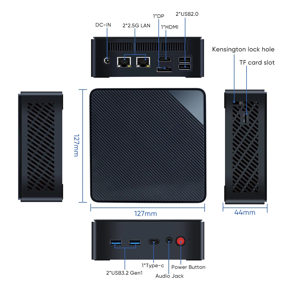 Topton M5 N150 Firewall Office Mini PC 2xi226-V 2.5G LAN DDR5 4800MHz 2*M.2 NVMe SSD Slot NUC Win11 Mini Computer Desktop WiFi