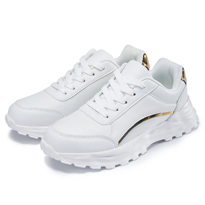 New Arrival Wholesale Student's Casual Walking White Platform Shoes Thick Bottom Increase Shoes for Women New Style 2025