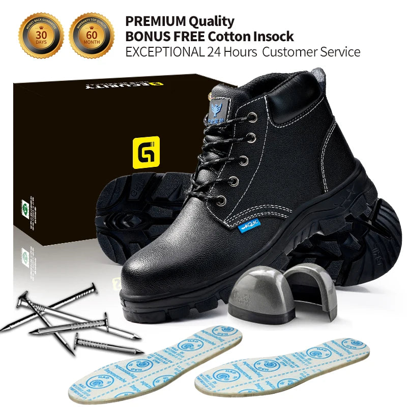 Heat-resistant Safety Boot Shoes High Cut Steel Toe Anti-smash Breathable